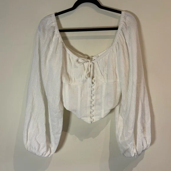 Sabo Skirt White Puff Sleeve Corset Top - Picture 6 of 10